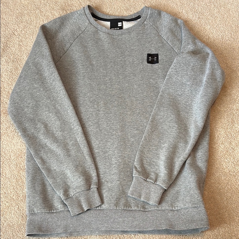 Under Armour Gray Crewneck Sweater with Ribbed Cuffs